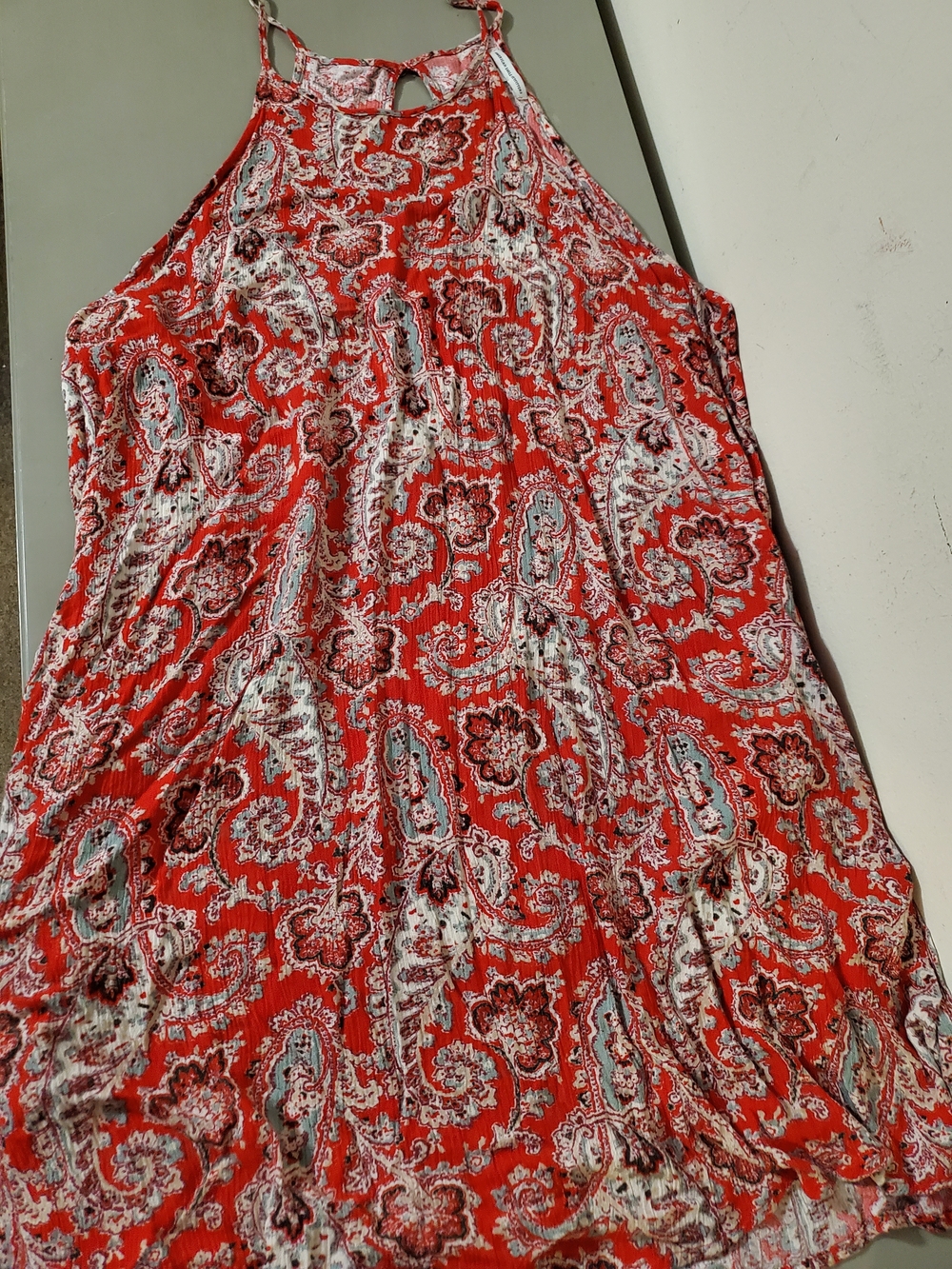 American Eagle Paisley Cottagecore Keyhole Flowy Dress XL - Picture 6 of 9